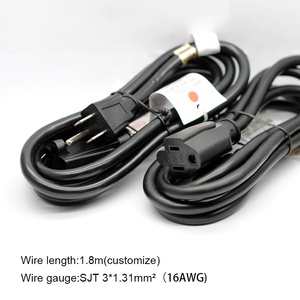 สายไฟมาตรฐานสหรัฐอเมริกา5-15P 15A 125V อเมริกัน3ปลายมาตรฐานอเมริกันกับสายไฟปลั๊กตัวเมีย - Product Image 4