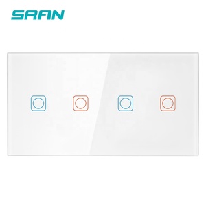 Interruptor Wifi SRAN para Hogar Inteligente, Estándar Europeo, Panel de Vidrio Táctil, Interruptor de Luz Táctil de Pared Wifi Inteligente Tuya - Product Image 1