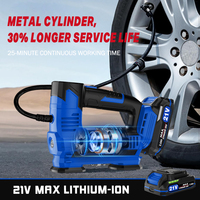 Hehui 21V Portable Cordless Tyre Inflator Rechargeable Electric Mini Digital 150psi Air Pump Compressor Tire Inflators