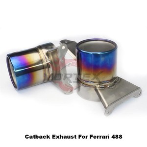 Sistema de Escape con Válvulas de Titanio Vortex para Ferrari 488 GTB Spider 3.9L V8 Biturbo, Silenciador Catback de Carreras, Color Azul Quemado - Product Image 3