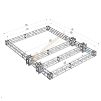 Estructura de Aluminio de 300*300 mm, Techo Portátil con Viga Móvil para Conciertos, Techo de Iluminación con Patrón Cuadrado y Triangular