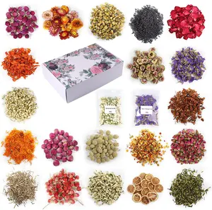 Bougies naturelles faites à la main fleurs séchées pour bougie parfumée fleur sèche et fleur sèche en résine pour la décoration