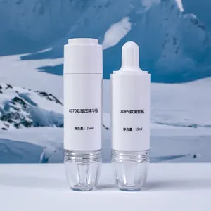 Airless Pump flasche Kosmetische Hautpflege Verpackung 15ml 0,5 Unzen Benutzer definierte Augen creme Kosmetische Tropfer Spritzen flasche Für Serum