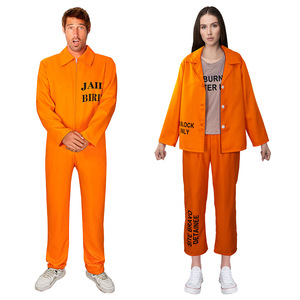 Disfraz de prisionero, conjunto de mono naranja para Halloween, actuación en escenario, disfraz unisex para adultos - Product Image 5