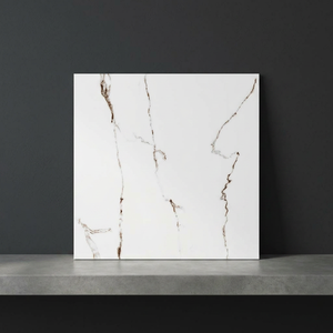 Marfil Bianco 2x2feet Glossy Porcelain Tiles Marble Inspired Premium Interior Flooring 8mm Thickness - Product Image 1