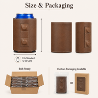Manchons isothermes magnétiques en similicuir laserable 12oz à contraste élevé, vierges, pour canettes de bière, personnalisables avec logo, vente en gros, cadeaux pour les invités de mariage