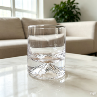 Vaso de Whisky de Cristal Térmico sin Plomo, con Diseño de Montaña, Aprobado por la FDA y LFGB, OEM/ODM, con Logotipo Personalizado, para Servir Agua y Jugos