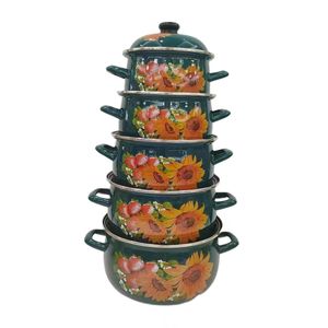 Ensemble produit de qualité commerce extérieur cinq marmites en émail épaissi avec couvercle oreilles pot en émail ensemble 18 à <span class=keywords><strong>26</strong></span> <span class=keywords><strong>cm</strong></span> - Product Image 4