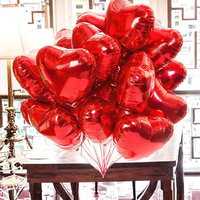 Lot de 10 ballons cœur métalliques de 18 pouces, or et rouge, écologiques, jetables, durables, recyclables, pour mariage et baby shower