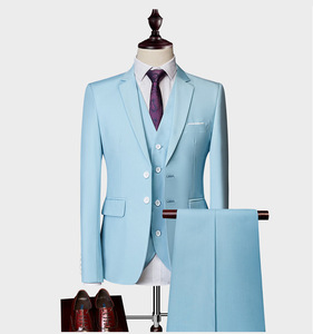 <strong>3</strong>-piece English Style Wedding Banquet Business Formal <strong>Suit</strong> Single-row <strong>Button</strong> Noly <strong>Suit</strong> for Men - Product Image 4