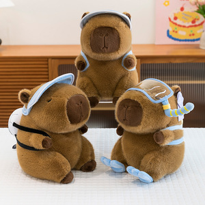 Vente <span class=keywords><strong>en</strong></span> gros de poupées <span class=keywords><strong>en</strong></span> peluche Capibara de dessin animé PP coton rempli mignon Football Skateboard Capybara jouets <span class=keywords><strong>en</strong></span> peluche cadeau pour enfants - Product Image 4