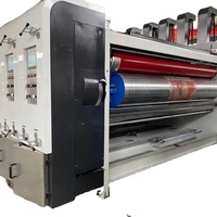 Mesin Pembuat Kotak Karton Otomatis 2 4 Warna Flexo Printing Slotting Die Cutting untuk Karton Bergelombang