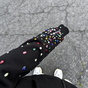Haute qualité Y2K personnalisé Polyester coton Street Wear strass hommes coupe régulière <span class=keywords><strong>pull</strong></span> chandails à capuche concepteur automne - Product Image 4
