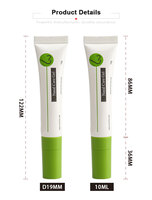 Tube de crème pour les yeux et gloss à lèvres de luxe D19 avec applicateur en céramique rafraîchissant, plastique écologique, 15 ml/20 ml, impression sérigraphique