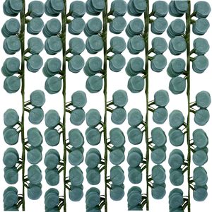 Vignes artificielles en rotin d'eucalyptus, 72 feuilles, fleurs en soie, décoration de mariage, plante verte, 200 cm - Product Image 5
