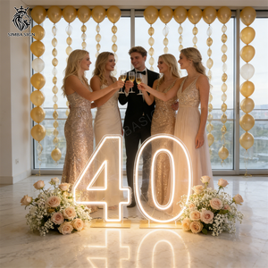 Accessori per Feste, Supporti per Numeri in Acrilico Bianco / Bianco Caldo da 2ft 3ft, <span class=keywords><strong>15</strong></span> Insegne al Neon per Decorazioni di Compleanno <span class=keywords><strong>15</strong></span> Anni, Quinceañera XV - Product Image 6