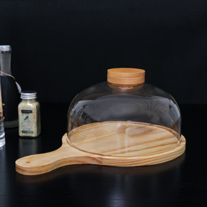 Cubierta de Vidrio Ahumado Resistente al Calor para Postres de Cocina Molecular, <span class=keywords><strong>Gourmet</strong></span> Ahumado con Asa, Juego de Bandeja de Madera - Product Image 4