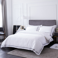 Ensemble de literie d'hôtel, broderie personnalisée, couvre-lit en coton blanc de luxe, collection épaisse, King Queen