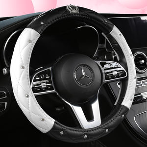 Funda de Volante de Coche con Cristales de Imitación Brillantes, Fundas de Volante de Cuero PU, Accesorios para Automóviles, Estilo de Coche - Product Image 5