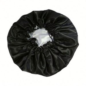 Bonnet en satin de soie double couche réversible avec boucle de réglage à cordon, personnalisé pour tresses, vente en gros - Product Image 2