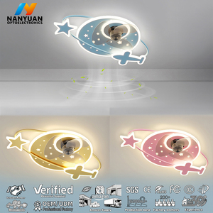 <span class=keywords><strong>Ventilateur</strong></span> de plafond moderne à 6 vitesses silencieux avec télécommande LED, protection des yeux RG0, intensité variable, chambre d'enfant - Product Image 1