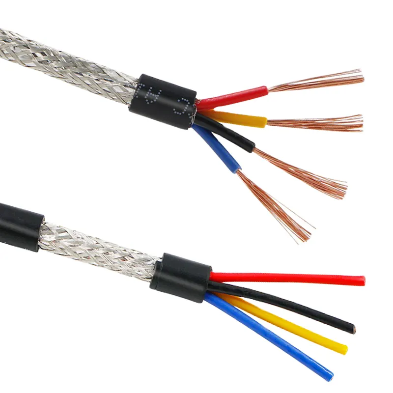 Factory customization pvc insulated multi core electric cable wire 22 awg 0.3mm flexible 4 core shield rvvp cable