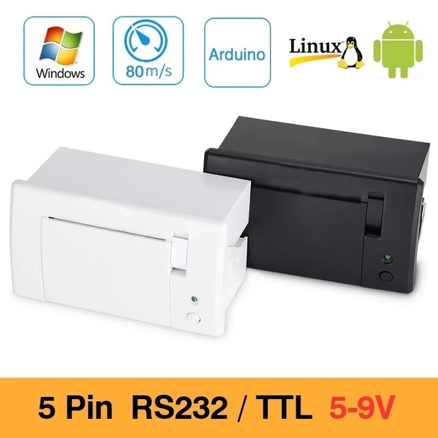 For 58mm Android Receipt Thermal Printer 2inch Mini Embedded Panel Mount Thermal Label Printer Black White CE Certified USB