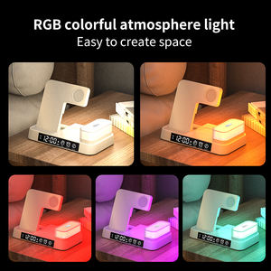 Cargador inalámbrico 3 en 1 multifuncional, base de reloj Digital para Samsung15W, carga rápida para <span class=keywords><strong>Airpods</strong></span> Pro Max, iphone 14 Pro Max - Product Image 6