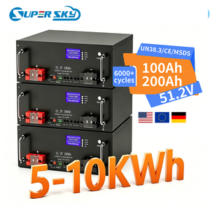 51,2 V 100ah 200ah Batería montada en rack Almacenamiento de energía en el hogar Sistema de energía solar 10kwh 5kwh con batería de iones de litio - Product Image 1