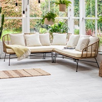 Meubles de patio modernes en rotin canapés de jardin loisirs à l'extérieur imperméable cour extérieure ensemble de canapés d'angle en osier