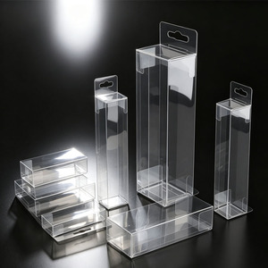 Caja de Embalaje Rectangular de PVC Transparente Personalizada con Orificio para Colgar, Hecha con Materiales Reciclados - Product Image 1