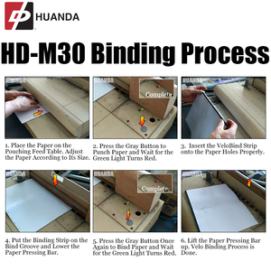 HD-M30 गर्म बेच पुस्तक 12 पंच छेद बिजली छिद्रण और बाध्यकारी मशीन के लिए कार्यालय स्कूल थर्मल बाध्यकारी मशीन