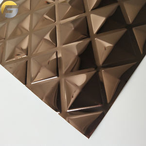 WL259 מפעל מלון קיר תקרה וקיר חיפוי לוחות מנסרתי צורת הבלטות רוז זהב מראה נירוסטה גיליונות - Product Image 2