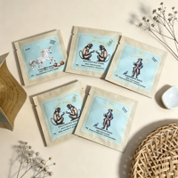 Sachet en papier kraft imprimé sur mesure, écologique, scellé sur trois côtés, emballage biodégradable pour comprimés nettoyants, lait et gelée