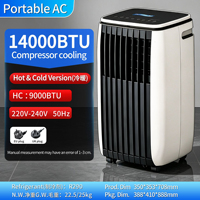 Climatiseur portable 14000 BTU 3-en-1 : refroidissement, chauffage, déshumidificateur, haute efficacité classe A++, écologique R290, usage domestique