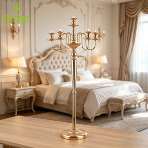 Candélabre 5 bras de luxe léger vintage, le plus vendu, pour décoration de fond de mariage, anniversaire, fête, banquet - Product Image 6
