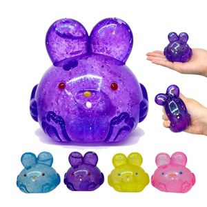 Figura de Conejito Miniatura, Bola Antiestrés, Decoración Kawaii para Escritorio, Cabeza de Conejo Transparente, Juguete Antiestrés para Oficina, Envío desde Almacén en EE. UU. - Product Image 5