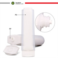 Tube souple double phase 100 ml en plastique avec bouchon à clapet pour lotion corporelle et crème visage