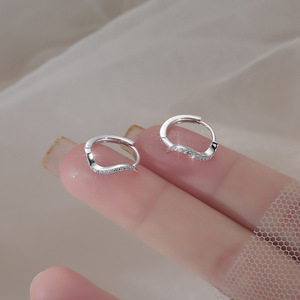 2025 New Trend 925 <strong>Sterling</strong> <strong>Silver</strong> Zircon Twisted <strong>Small</strong> Ear <strong>Hoop</strong> Elegant Minimalist Style <strong>Hoop</strong> <strong>Earrings</strong> with Rhodium Plating - Product Image 4