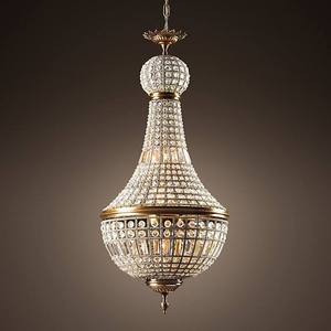 Nouveau design de lampes suspendues à haut plafond, grand lustre décoratif de luxe en bronze avec perles de cristal LED - Product Image 2