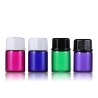 Harga Murah 1ml 1/4 Dram Frost merah Orange kuning hijau Cyan biru ungu bubuk warna-warni kaca minyak esensial Vial