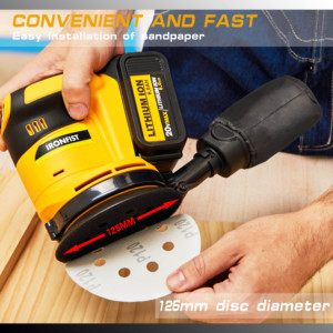 IRONFIST 5 "<span class=keywords><strong>Lijadora</strong></span> Orbital sin escobillas de grado DIY 6 velocidades ajustables para lijar madera Metal y paneles de yeso Aplicación industrial - Product Image 6