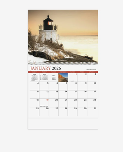 Calendarios Espirales Personalizados 2027 <span class=keywords><strong>de</strong></span> Nueva Inglaterra para <span class=keywords><strong>Publicidad</strong></span>, con Logotipo Personalizado, Regalo Promocional al por Mayor, Alta Calidad - Product Image 3