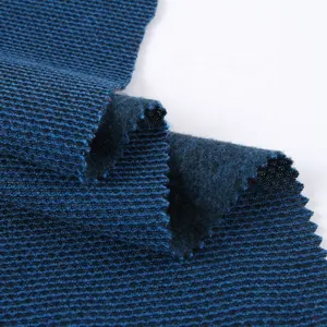 Black yarn fleece cut pieces textile honey comb hacci weft knit fleece fabric for clothing