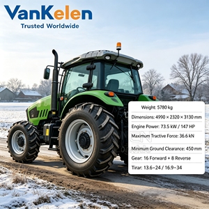 Tracteur agricole diesel 120 CV 4x4, modèle 1804-1, cabine fermée, pour grandes surfaces agricoles - Product Image 1