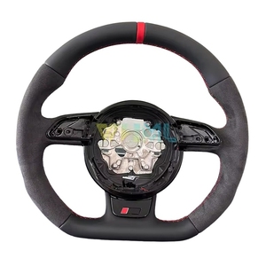 <span class=keywords><strong>Volant</strong></span> pour <span class=keywords><strong>Audi</strong></span> <span class=keywords><strong>A3</strong></span> A4 A5 A6 A7 A8 S3 S4 S5 B9 <span class=keywords><strong>Volant</strong></span> entièrement en daim avec surpiqûres rouges et cadre de bouton de commande - Product Image 2