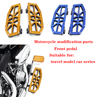 Repose-pieds larges pour moto, pédales en aluminium 6061, installation facile pour Touring Road Glide Softail Fatboy