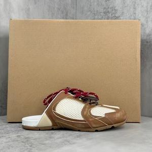 <b>Half</b> <b>slip</b> on designer style slippers top-quality genuine leather laced design fashionable brand sports slippers - Product Image 6