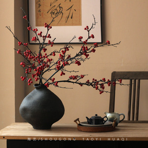 P180 Vase en céramique rural de bureau Offres Spéciales Ornements Artisanat Minimaliste Vintage Home Irregular Spot Vase Vintage en céramique - Product Image 2