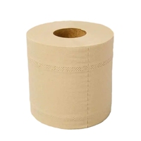 Vente en gros pas cher imprimé jetable écologique 3 plis de pâte de bambou doux non blanchi rouleau de papier toilette avec logo personnalisé